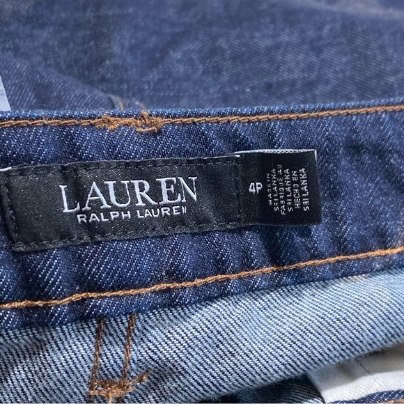 NWT Lauren Ralph Lauren Mid-Rise Wide-Leg Jean size 4P - Picture 10 of 14